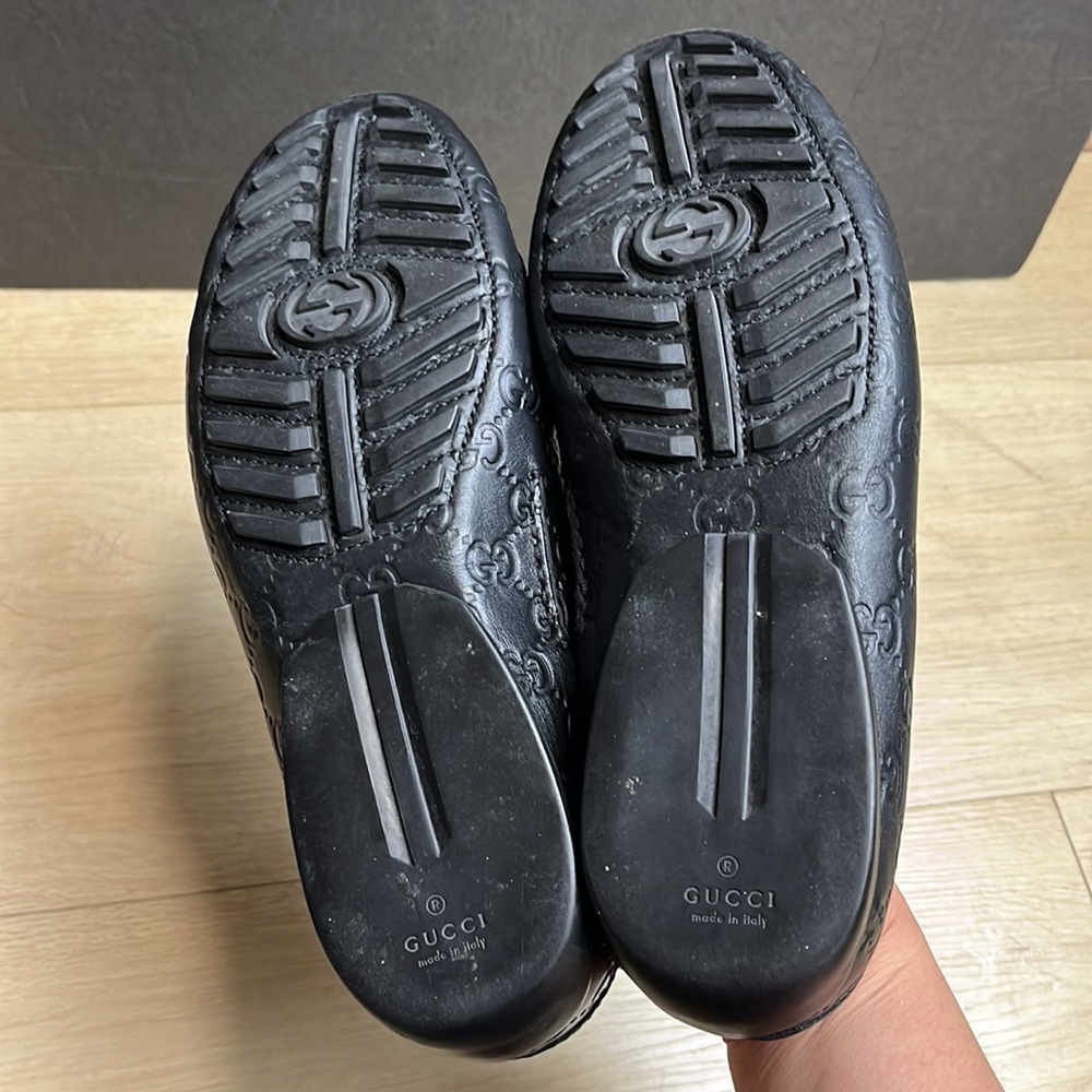 GUCCI Signature Driver Loafers-Guccissima leather, black SIZE 7 1/2 US - Picture 10 of 12